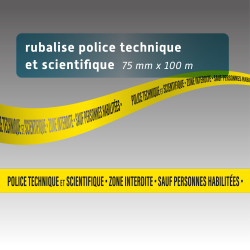 Rubalise « Police technique et scientifique » 75 mm x 100 m - Balisage & Sécurisation Zones